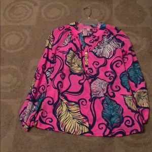 Lilly pulitzer neon pink Elsa top worn once